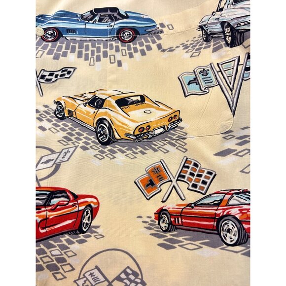 Reyn Spooner Car show Chevy Corvette Car Men's Hawaiian Shirt XXL - Picture 3 of 5